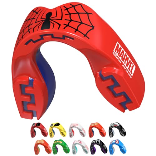 Marvel Spider-Man Sports Mouthguard Dual Layer Premium Protection Adults Gum Shield with Case for Boxing, MMA, Rugby, Martial Arts, Judo and All Contact Sports