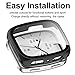 Acddeny [2-Pack] Case with Tempered Glass Screen Protector Compatible for Amazfit Active 2 Square, 9H Hardness 360° All-Round Protective Ultra Thin Protective PC Case 2Black