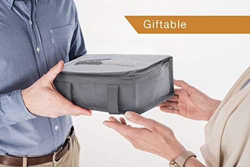 FORABEST Electric Lunch Box Food Heater 2-in-1 Portable Food Warmer Lunch Box for Car & Home  Leak Proof, 2 Compartments, Removable 304 Stainless Steel Container, SS Fork & Spoon and Carry Bag