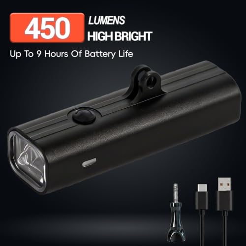 LONLEEYU Super Bright 1000 Lumen LED Bike Light, 4800 mAh USB-C Rechargeable Bike Front Light with 11H Runtime, 5 Modes,Quick Release Mount, Waterproof for Road, Mountain, Commuter Bicycles — view 2