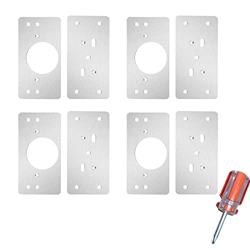 4 Pièces Charnières à visser Agrafes de réparation avec trou, avec tournevis Plaque de réparation de charnière,pour Bois, Meubles, Étagères