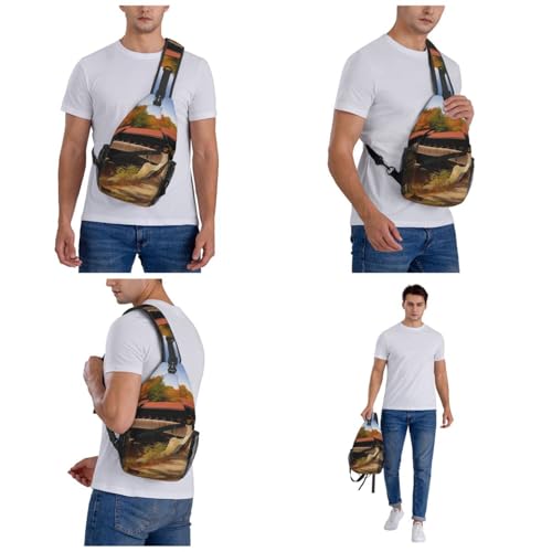 Bolso cruzado tipo bandolera negro para hombre y mujer miniatura 7