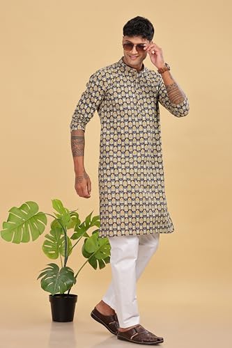 Image of BE ACTIVE Cotton Kurta for Men | Traditional and Classy Design | Indian Kurta | Full Sleeve Kurta