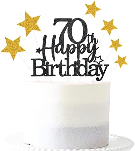 Glittery Royal Blue 10th Cake Topper with Star Boys and Girls 10th Birthday Party Supplies, Ten Years Old Birthday Party Decorations