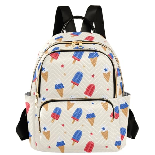 Mochila Patriotic Ice Fourth casual de tamaño mediano con estampado animal para mujer