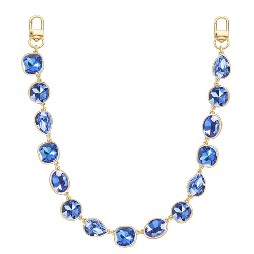 Blue Rhinestone Keychain Purse Charm,Sparkling Handbag Accessory for Women |