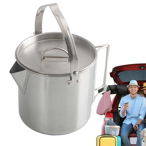 Coffee per caffettiere da campeggio in acciaio inossidabile - bollitore da tè da campeggio, produttore di percolatori per pianoforti | Brewer di caffè pesante, pentola per riscaldamento per acqua per