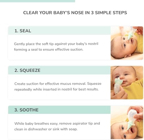 Image of Dr. Rose's Nasal Aspirator for Baby | Pediatrician Patented Dual-Suction Nose Cleaner for Baby (Pack of 2, 2, Count)