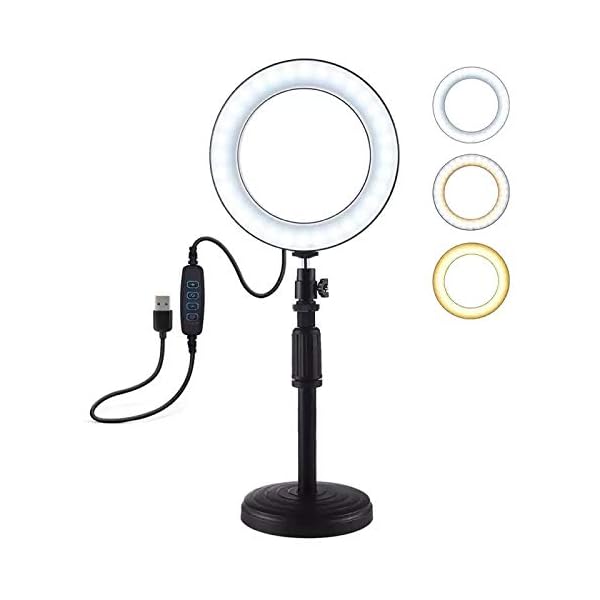 WGHJK. Ringlicht 3,5/4,7 Zoll mit Stativständer USB 3 Modi LED Ring Videografie (Color : 4.7 Inch) – Bild 3