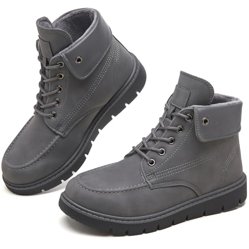 Shupua Women's Ankle Boots Black Lace Up Winter Hiking Work Waterproof Combat Booties