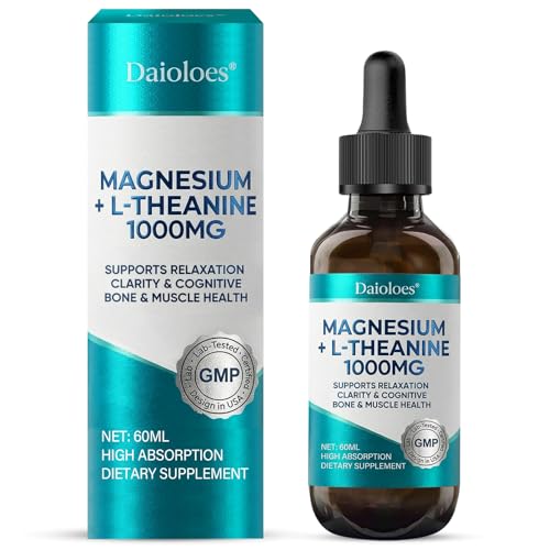 Magnesium L-Threonate Liquid Drops, Triple Calm Magnesium Threonate w. Apigenin, Theanine, Lemon Balm for Relaxation Sleep, High Absorption for Brain Health & Cognitive Support