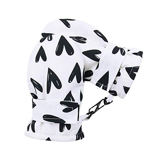 Lined Fleece Toddler Mittens Kids Winter Warm Gloves Child Ski Gloves Waterproof Snow Baby Mitten For Boys Girls White S #TOP1