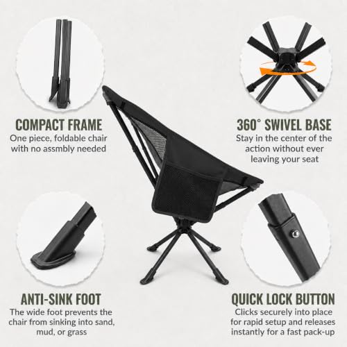 Silla DuraBilt All-Arounder Plegable y Giratoria 360° Ligera para Camping miniatura 7