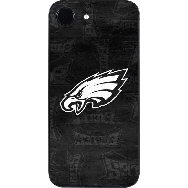 Skinit Decal Phone Skin Compatible with iPhone 16e - Officially Licensed NFL Philadelphia Eagles Black & White Design