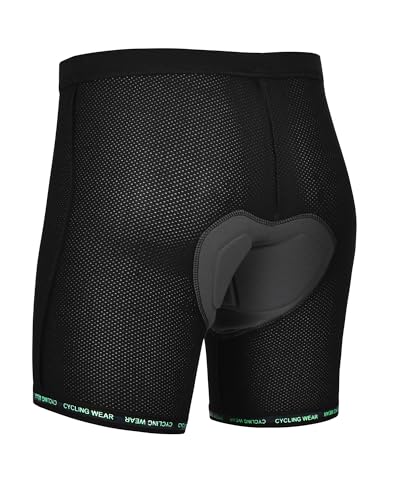 OUOKK Padded Cycling Shorts Men's Cycling Underwear with 3D Padding Ergonomic Biking Bicycle Shorts Shock Absorbing Sweat Absorbing Comfortable Lightweight