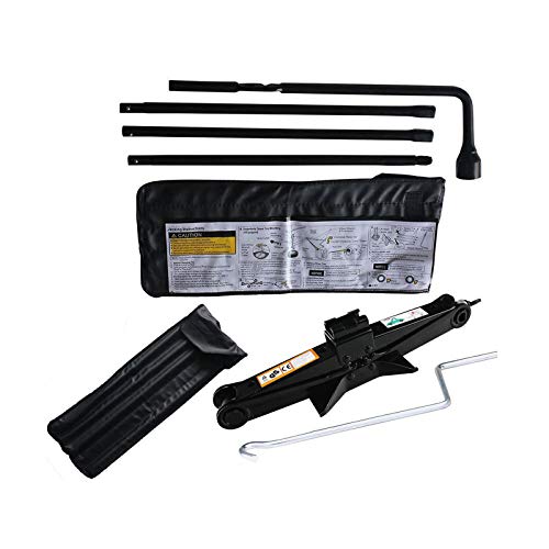Autobaba for Chevrolet Chevy GMC Silverado Sierra Spare Tire Tools Kit with Carrying Case Bag + 2 Ton Scissor Jack Set - Rustproof