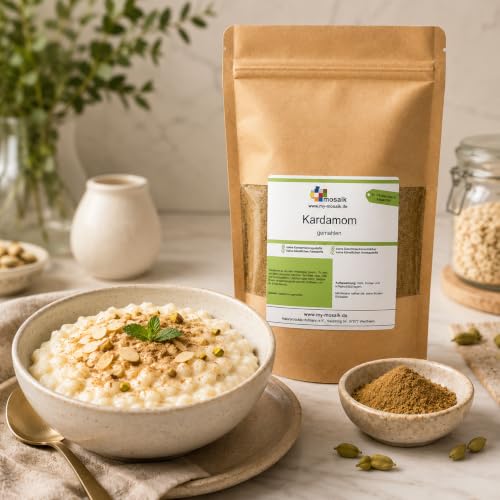Foto von Kardamom gemahlen 100g - Premium Qualität aus Guatemala - Hochwertige gemahlene Kardamom Samen - Kardamompulver für Tee/Kaffee - Cardamom - als Glühwein Gewürz, Weihnachtsgewürz von my-mosaik (100)