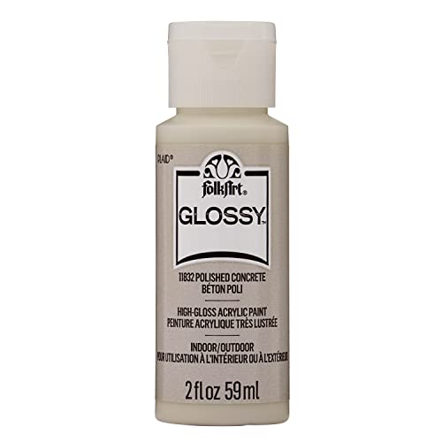 FolkArt, Polished Concrete Assorted 2 fl oz / 59ml Brilliant Gloss Acrylic Paint for Easy to Apply DIY Crafts, Art Supplies with A Glossy Finish, 11832