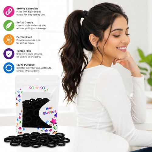 Image of Mini Rubber Bands for Hair Small Elastic Hair Ties for Girls Women Kids Hair Styling (Pack Of 25)