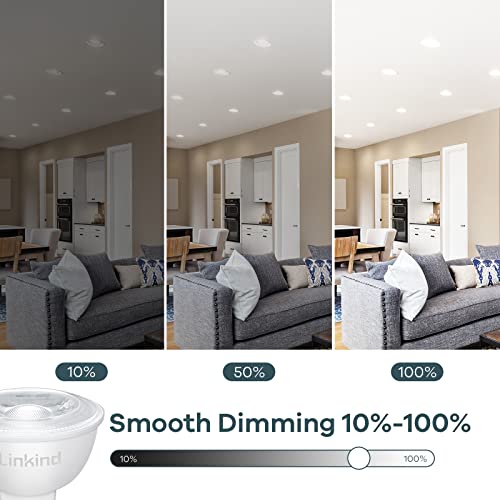 Linkind Mr16 Led Bulb Dimmable, Gu5.3 Bi-Pin Base Mr16 Led Bulbs, 6.5W (70W Equivalent) 5000K Daylight 640Lm Mr16 Led 40 Degree Beam Angle For Spot Lights, Recessed, Tracking Lights, 12V, 6 Packs #TOP3