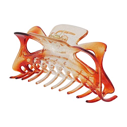 Jumbo Jaw Clip Extra Large Marbelized Hair Claw (Glitter Orange) #TOP25