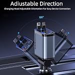Chargeur de voiture rétractable avec projecteur Galaxy, chargeur de voiture rapide de type C avec 120W Puissance, 2 USB Ports, et câbles rétractables, compatibles avec iPhone 16/15/14/13/12/11/iPad et des modèles Galaxy S23/S22/S10