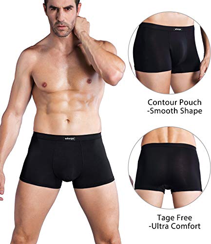 image for wirarpa Men's Black Breathable Micro Modal Trunk Underwear Soft Covere