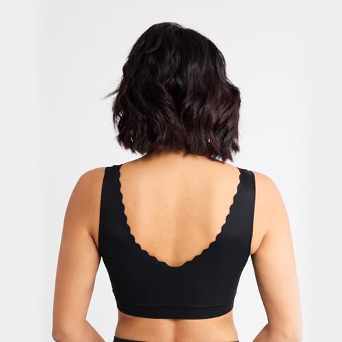 Image of Floatley Cozy Scalloped Bra Comfort Wirefree Full Coverage Seamless Bra with Embedded Pad for Women