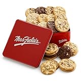 Mrs. Fields 2 Dozen Signature Tin - Assorted with 24 Original Cookies in 5 Classic Cookie Flavors - Semi-Sweet Chocolate Chip, Oatmeal Raisin, Cinnamon Sugar, Triple Chocolate and White Chocolate Chip