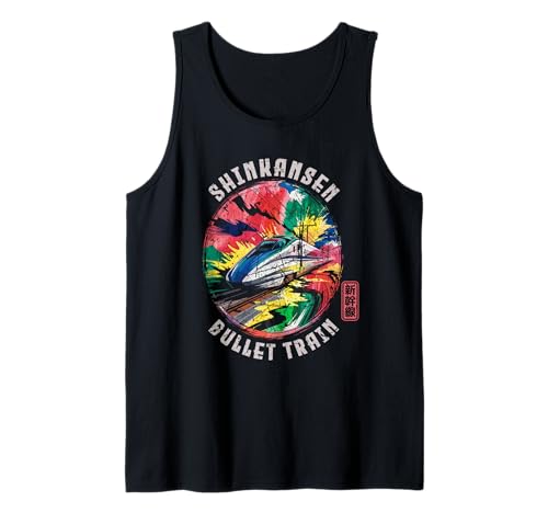 Shinkansen Bullet Train Japón Kanji Anime Otaku Souvenir Camiseta sin Mangas