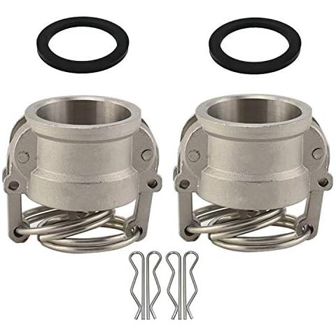 2PCS Cam and Groove Fitting, Aluminum, Type DC, 1" Dust Cap, with 2PCS Camlock Gasket Fitting Cover