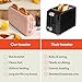 bella 2 Slice Slim Toaster, Fits-anywhere™ Kitchenware, 6 Setting Shade Control with Reheat & Cancel Buttons, Fits sourdough, 10” Long Slot, Anti Jam & Auto Shutoff, 900 Watt, Blossom