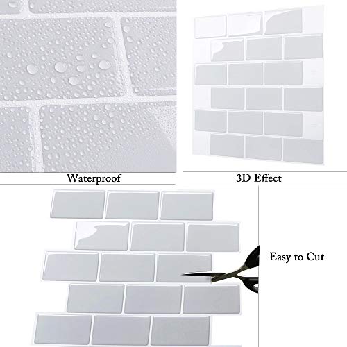 HyFanStr 4 Pezzi Piastrelle Adesive Cucina, Cenere...