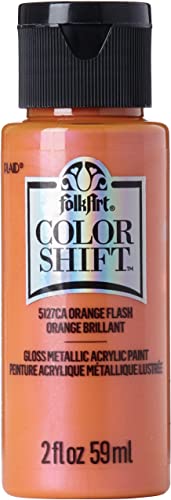 Folkart Color Shift Acrylic Paint In Assorted Colors (2 Ounce), Orange Flash #TOP4