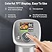 KitchenBoss Wifi Sous Vide Cooker: Ultra-quiet Sous Vide Machine Built-in Color Display Recipes Waterproof, 1100 Watts Sous-vide Immersion Circulator Precision Cooker Magnetic Knob APP Control, Silver