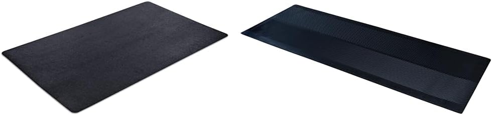 VersaTex Multi-Purpose Recycled Rubber Floor Mat for Indoor or Outdoor Use, Utility Mat for Entryway & CLIMATEX Indoor/Outdoor Rubber Runner Mat, Door Mat for Floor Protection, 27" X 6', Black