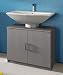 ODESSA Sottocolonna 2 Ante. Mobile Bagno sotto lavabo Copri Colonna lavandino UNIVERSALE (Larice Grigio)