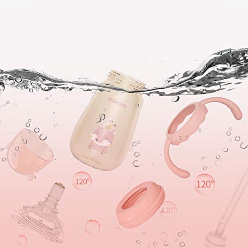 POTATO Baby Bottles PPSU Baby Feeding Bottle 10 oz Anti-Colic Bottles with Silicone Nipples Breastfeeding Bottles for Babies & Toddlers - Pink - Image 7