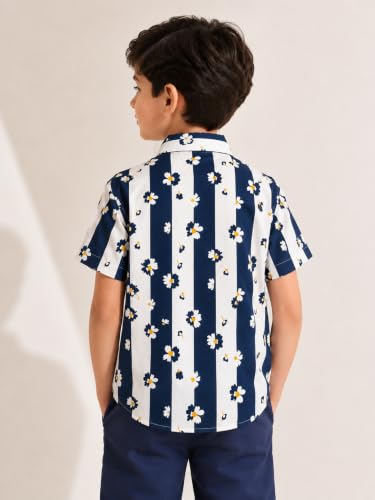 Image of RICH COPPER Fashionable Cotton Printed Half Sleeve Casual Shirt for Men Featuring Lightweight Fabric and Modern Design