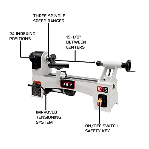 Jet Jwl-1015Vs, 10" X 15" Wood Lathe, Variable Speed, 1Ph 115V (719110) #TOP1