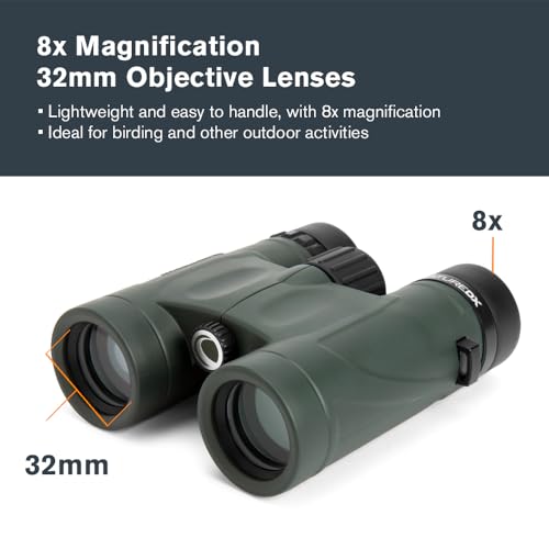Celestron - Nature DX 8x32 Binoculars – Ideal for Birding and Outdoors – 32mm Objective Lenses – Wide 7.4° Field of View – BaK-4 Prisms – Fully Multi-Coated – Waterproof and Fogproof by Celestron - Image 2