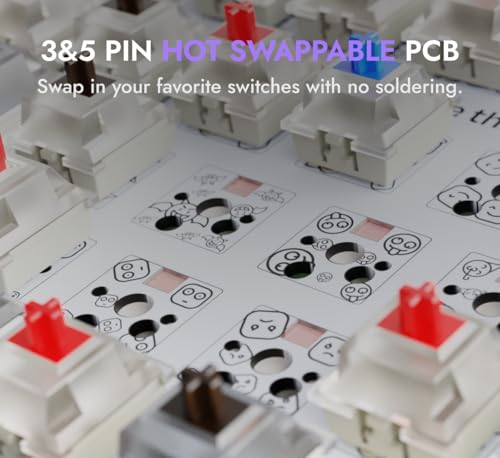 Image of Kreo Hive 98 Wired RGB Mechanical Gaming Keyboard | Full Size 98 Keys, Metal Volume Knob, Per-Key RGB, Hot-Swappable Switches (All Black, Brown)