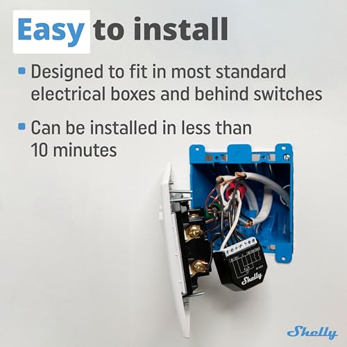Shelly Wave Shutter US UL | Z-Wave Shutter Controller with Power Metering | Home Automation | Z-Wave Repeater | High Compatibility | Easy Installation | iOS Android App