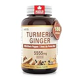 Herba Turmeric Supplements for Inflammation with Black Pepper and Ginger - 180 Capsules | 5,555mg Equiv. with 95% Turmeric Curcumin Supplements with Black Pepper | Joint Pain Relief | Made in Canada