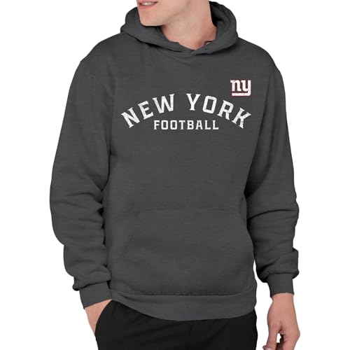 Junk Food NFL - New York Giants Arched Front Adult Hoodie Heather Charcoal