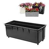 botle Insert pour pot de fleurs rectangulaire, remplaçable, durable, 56 x 18 x 19 cm, noir, 17 l, pour pots de fleurs de 56 x 19 cm, hauteur 36,5 et 19,5 cm, régulation d'hydro régulation pour plantes