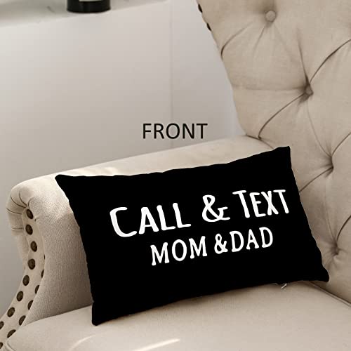 Mingnei Have Fun Be Safe Don't Do Stupid Throw Pillow Covers College Dorm Cushion Cover, Funny Call Text Mom Dad Home Sofa Living Room Bed Decorative Reversible Pillow Cases 12 X 20 Pillowcase #TOP2