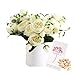OuLi Store®4 Bouquets de Fleurs artificielles en Soie Pivoine Artificielle Fausse Fleur glorieuse pour la décoration de Maison, 5 fourchettes, 9 têtes (4 Bouquets-Blanc)
