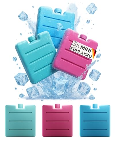 ToCi 3er Set Kleine Kühlakkus | Mini Kühl-Elemente für die Kühltasche Kühlbox | Kühl-Akku - platzsparende Kühlelemente für die Brotdose Lunchbox