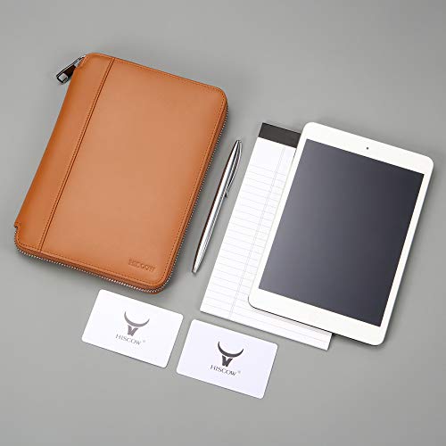 HISCOW Classy Leather Junior Zippered Portfolio with Pen Loop - Italian Calfskin (Premium Cognac) - Thumbnail 2